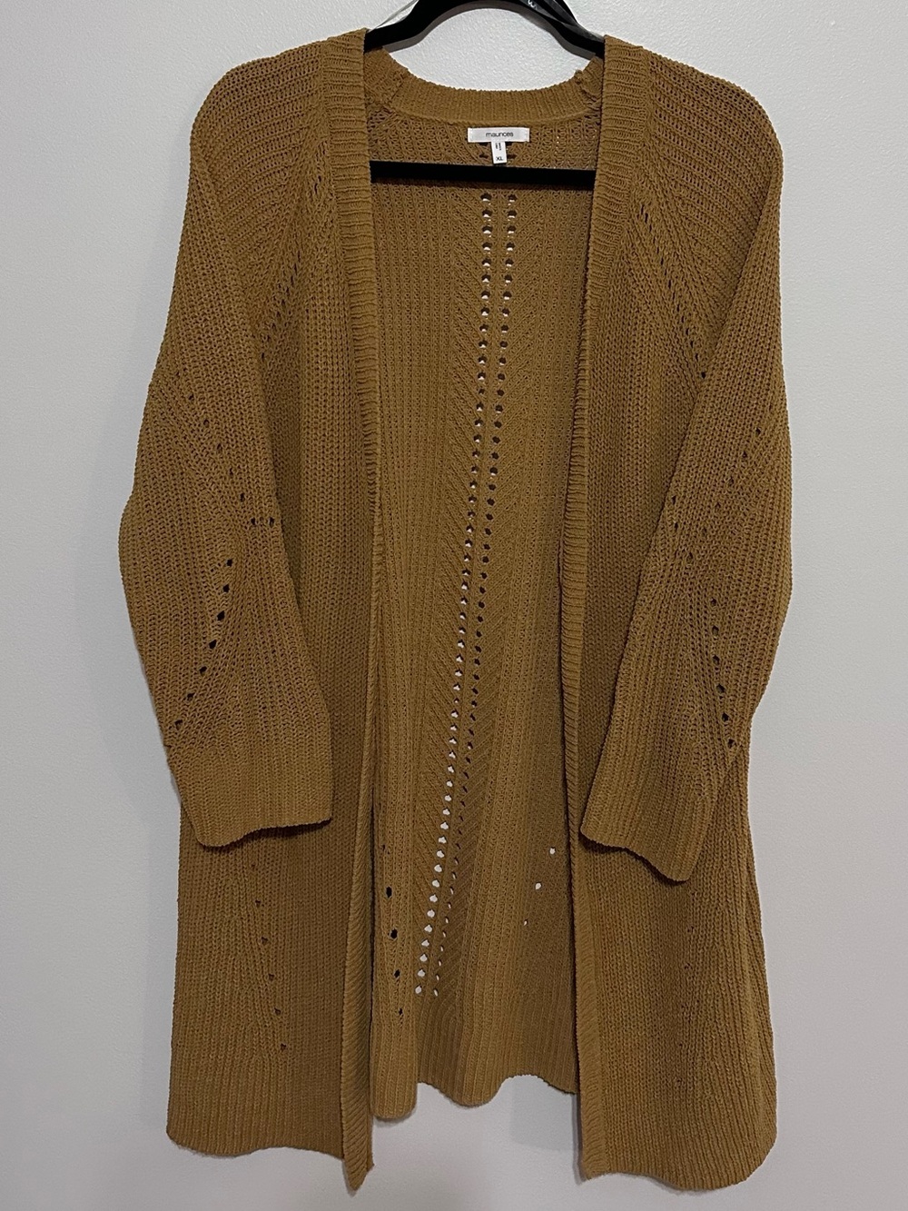 Maurices Open-Front Knit Cardigan - Deep Mustard Yellow